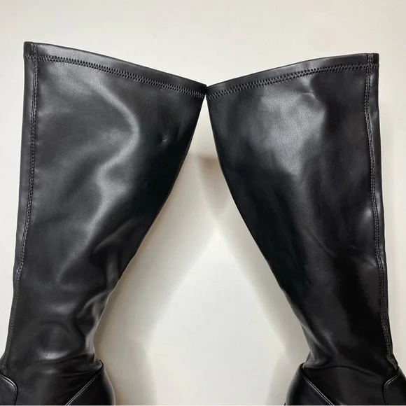 Steve Madden Derby Black Chunky Lug Sole Tall Boot 11M